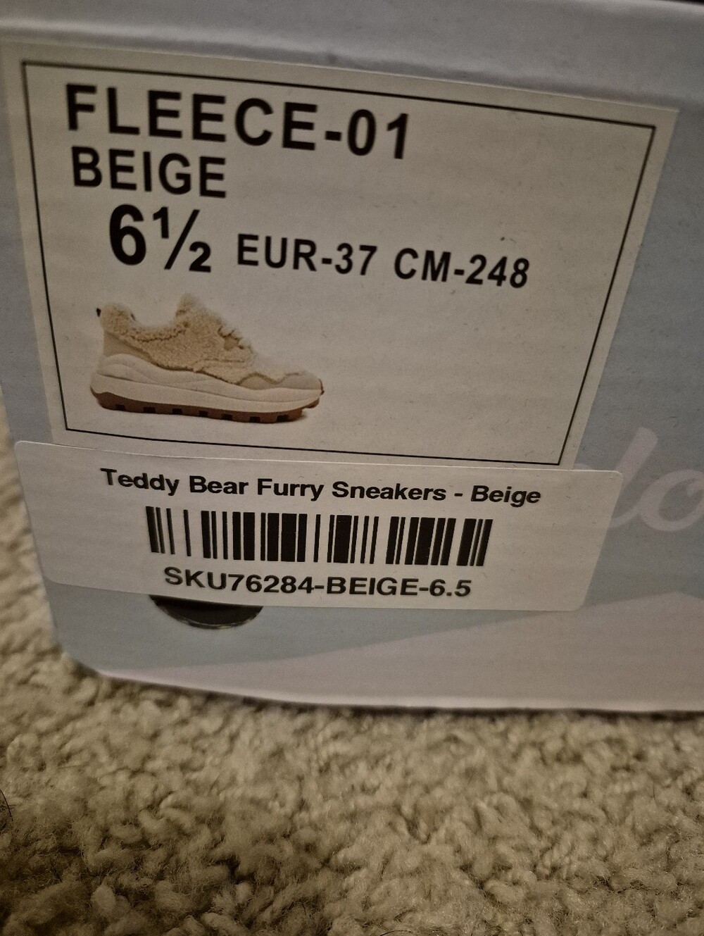 Women’s Plush Cream Platform Sneakers - Picture 3 of 4